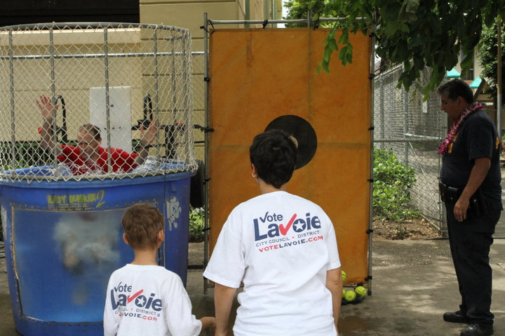 The family dunks Frank